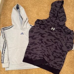 Under Armour and Adidas Kids Hoodies - Gray and Black